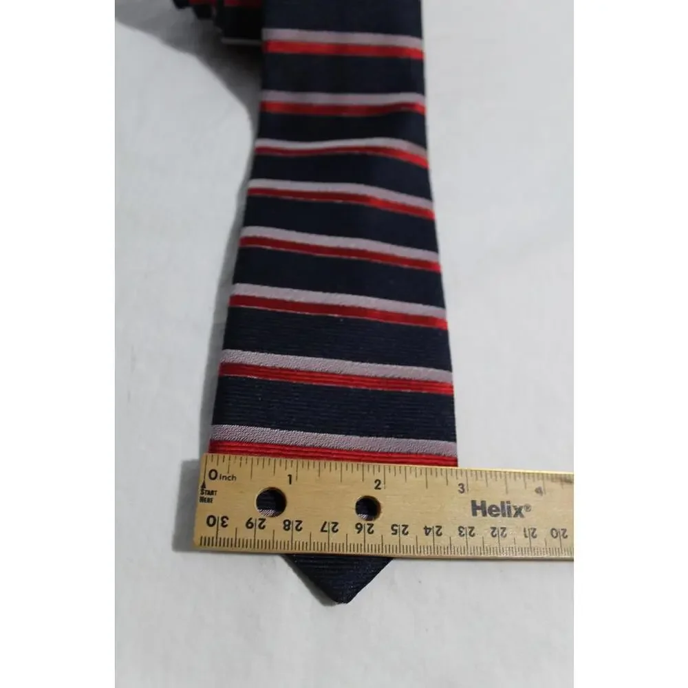 Vintage CROFT & BARROW Boys Polyester Necktie, Navy, Red, Gray, 2.8 x 49 Inches